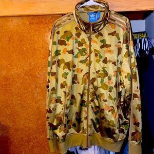 Adidas xxl gold and green extremely rare  bape camo track jacket.